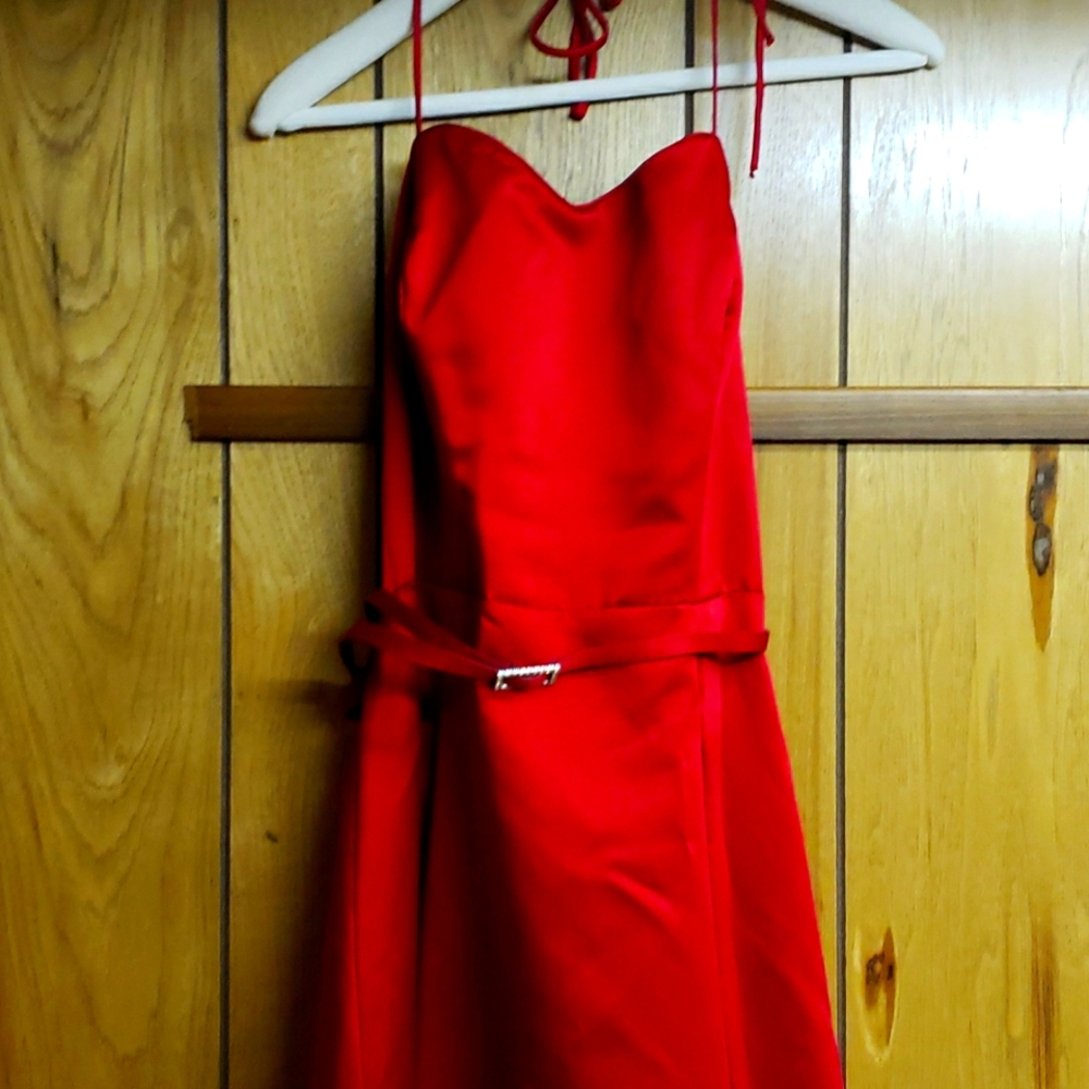 Alfred Angelo Red Satin Dress